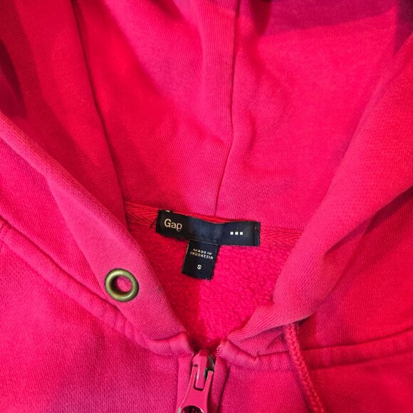 ★💗Gap Hoodie Women S Pink Full Zip Sweatshirt Fleece Spellout Cotton Blend Pre - Picture 3 of 5